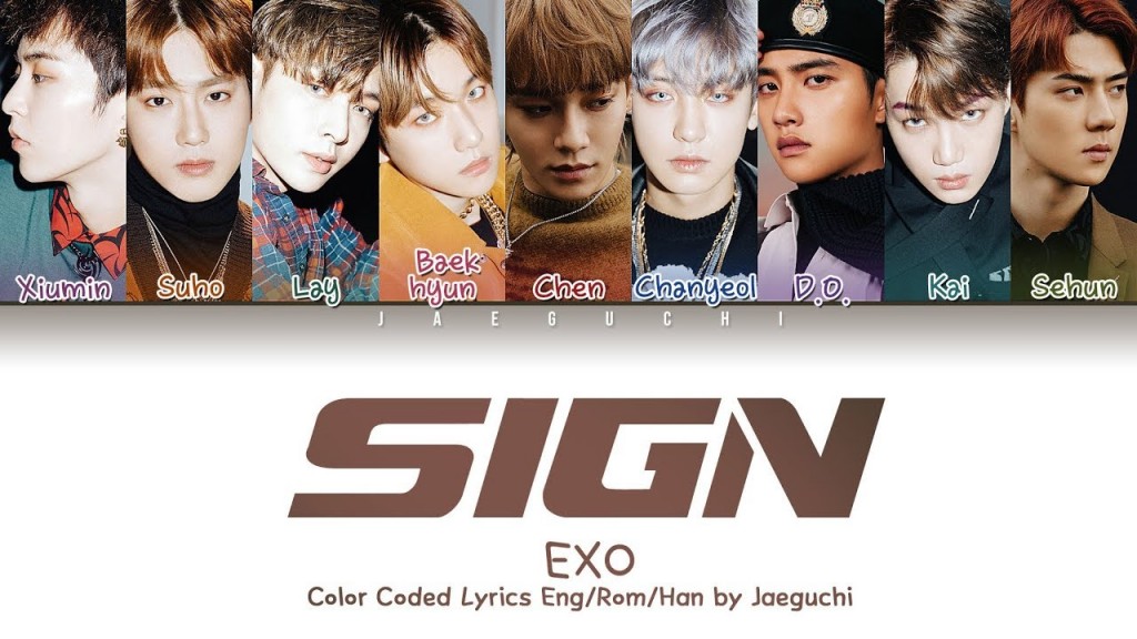 EXO 엑소 SIGN Color Coded Lyrics Eng Rom Han 가사 ASIA TV 아시아TV